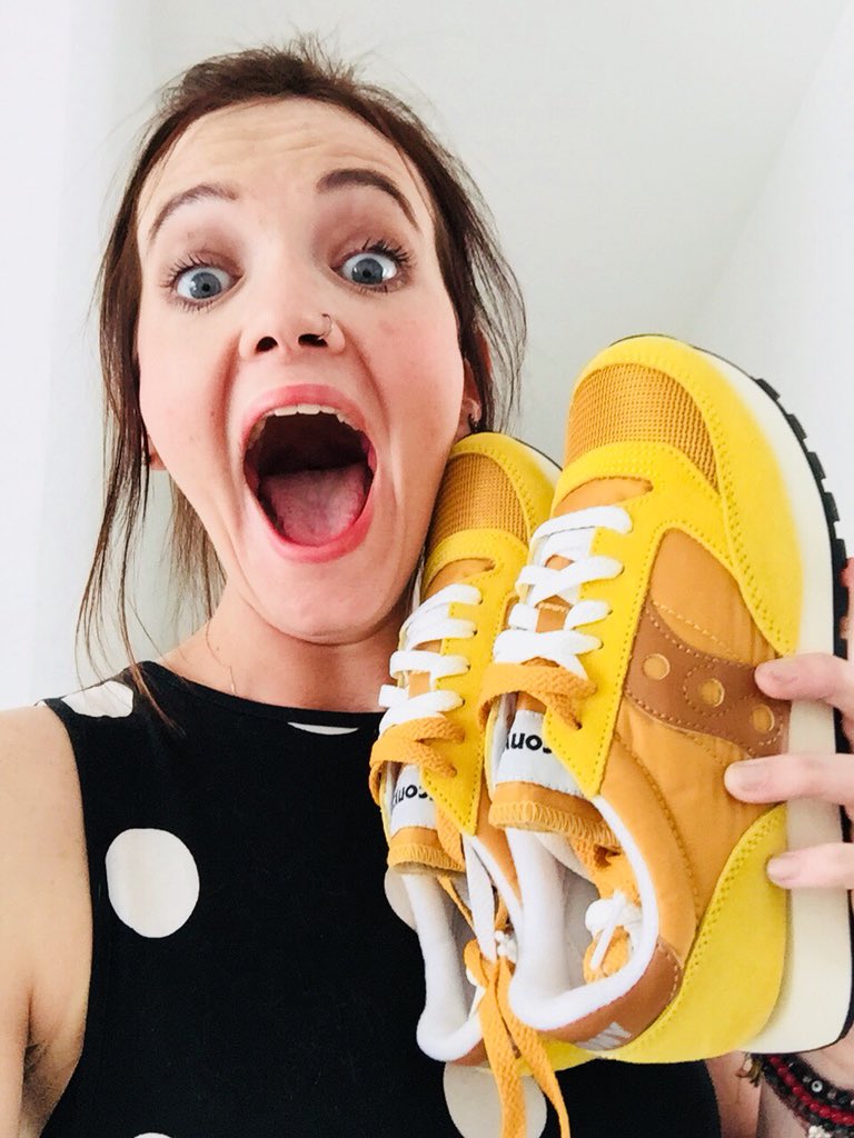 KatiePoushpom's tweet photo. Thank you @ASOS_HeretoHelp , my shoes finally arrived! And they are just like I dreamed. Here’s my very happy face with them. They are now stuck on my feet forever, unless I’m taking a shower. Thank you so much, you are amazing! #asosforever https://t.co/yV1Dk9bC6G