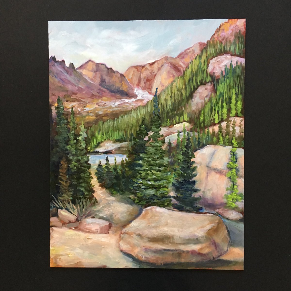 3/3 Work-in-progress 14x11 oil on panel / Raises the question... Is it possible for a painting to have too many happy trees? 
I’m beginning to think so!