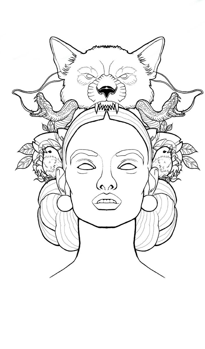 #tabletagrafica #ilustracion #atintapalaz #dibujo #linea #zorro #serpiente #posibletattoo