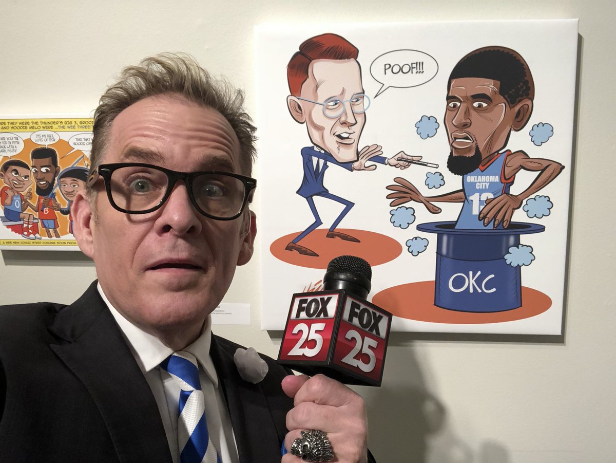 MitchEnglish's tweet photo. Hey @sportstoons I’m featuring YOU and other AWESOME #Oklahoma #comic #artists coming up on @OKCFOX at Five! Tune in and see what’s happening this weekend at @OKContemporary #comixok #contempcon #art https://t.co/8HRqmIZhOl