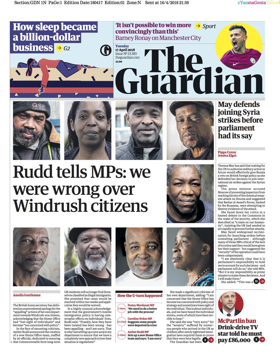 The Guardian front page, Tuesday 17 April 2018 | Rudd tells MPs: we ...