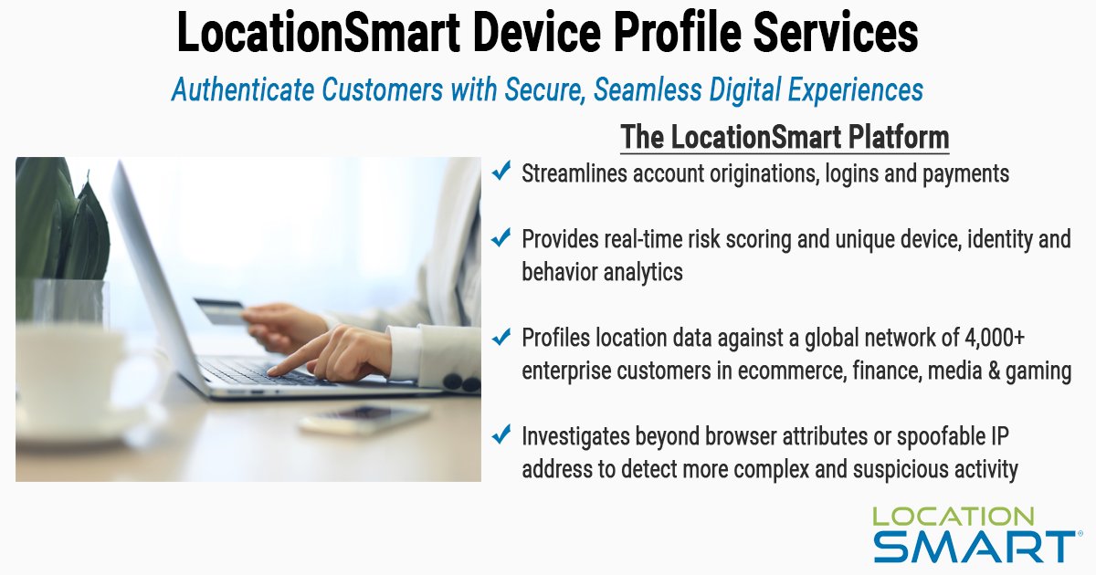 .<a href="/locationsmart/">Locance</a>'s Device Profile services help authenticate over 1 billion transactions monthly &amp; we provide the most trusted non-spoofable source of location validation available on the market. #RSAC2018 attendees, learn more about us here: bit.ly/1TbMeFS #RSAC