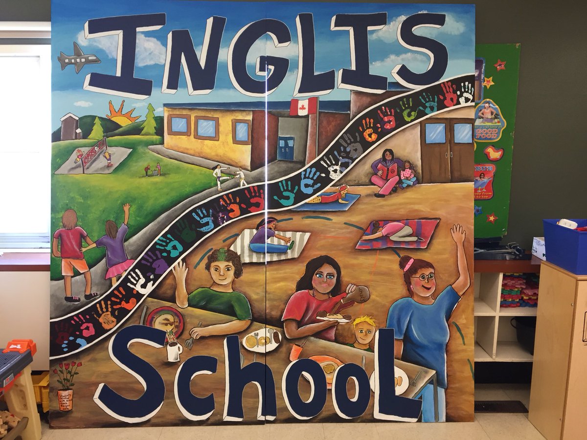 InglisSchool's tweet photo. Inglis School students working with artist Annie Bergen to create two murals #parkwestsd https://t.co/Y99yEpZWZN