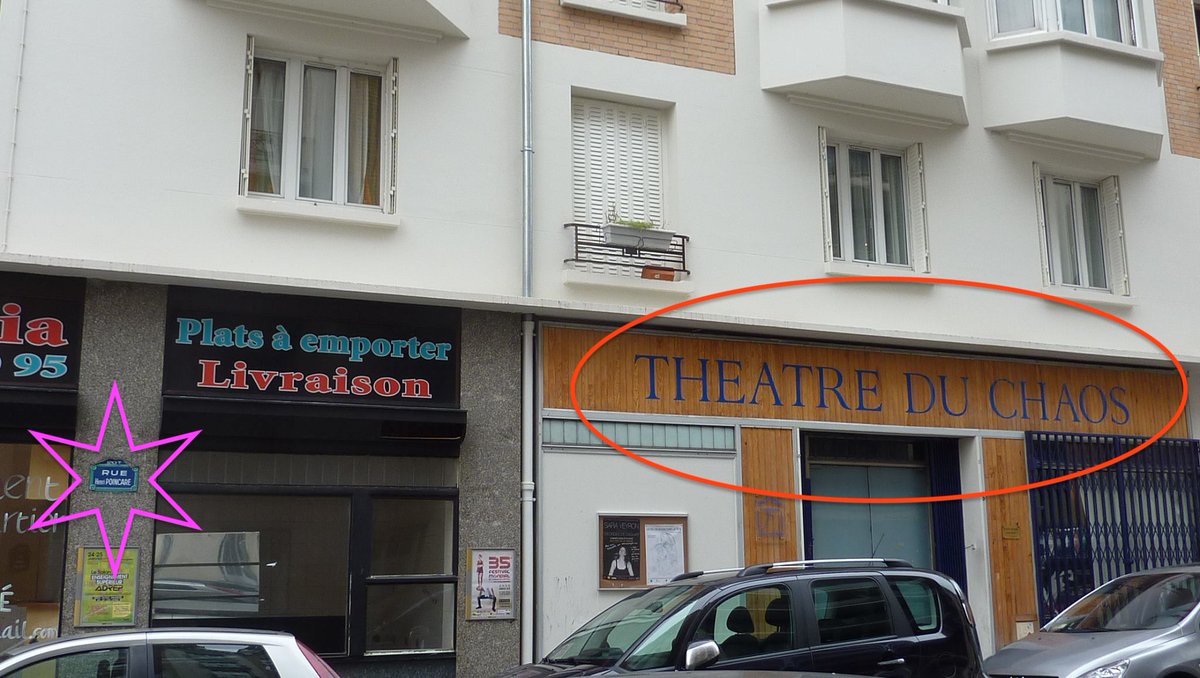 masonporter's tweet photo. The next time you're in Paris, such as for NetSci 2018 (@netsci2018), take a trek to Rue Henri Poincaré and perhaps see a show at the Theatre du Chaos. #NetSci18 https://t.co/yD2TbmkdrU