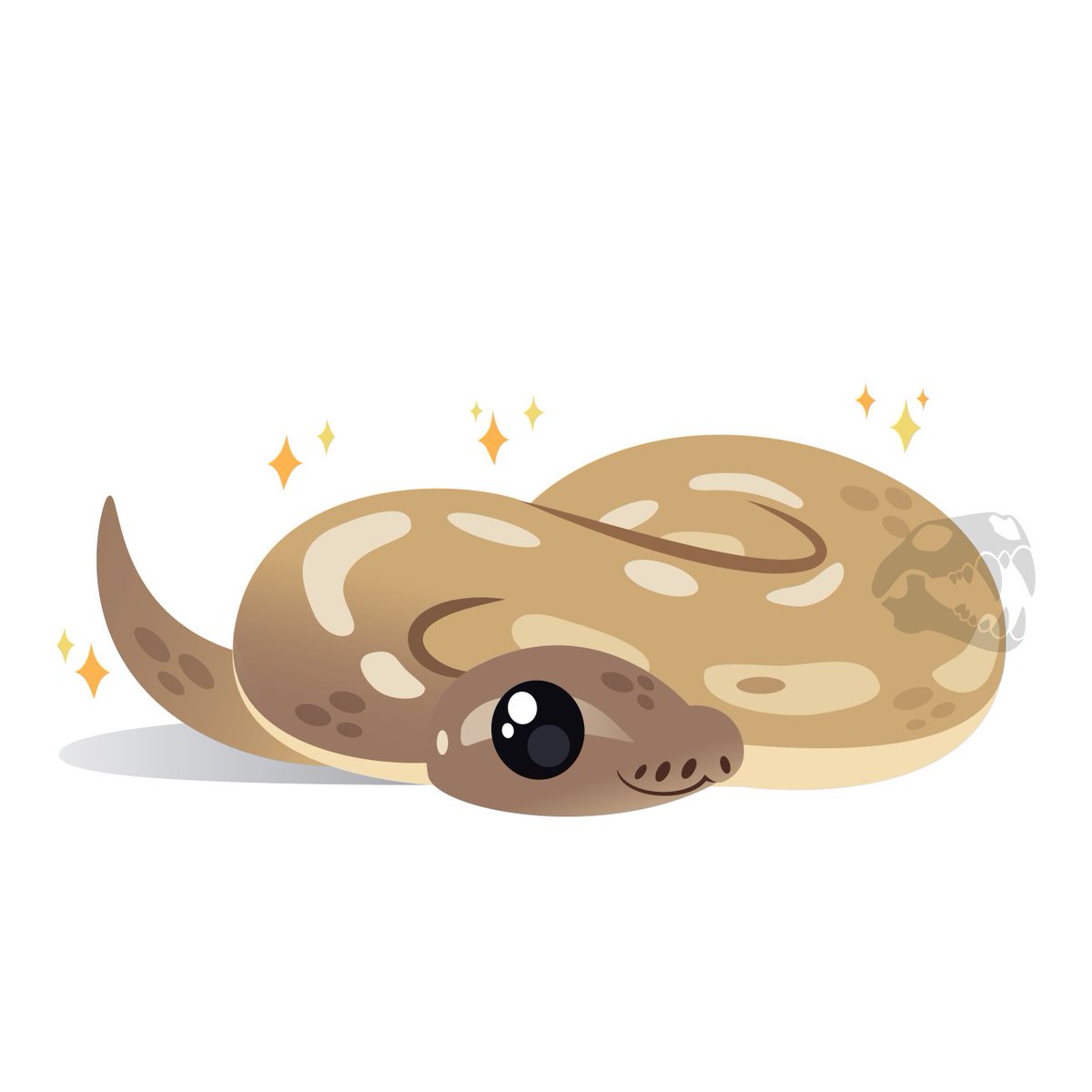 Zukitz's tweet image. The art block today is really strong so I decided to unwind by doing a characature of my sweet baby noodle #ballypython #snakes #vector #cute