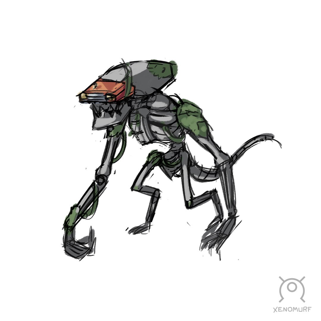 Another minion concept for level 2! We're not saying it was aliens but... ALIENS! Surviving the Holidays: Halloween coming soon! <a href="/STH_Halloween/">Surviving The Holdays: Halloween</a> #indiedev #indiegamedev #indiegame #gamedev #conceptart #gameart