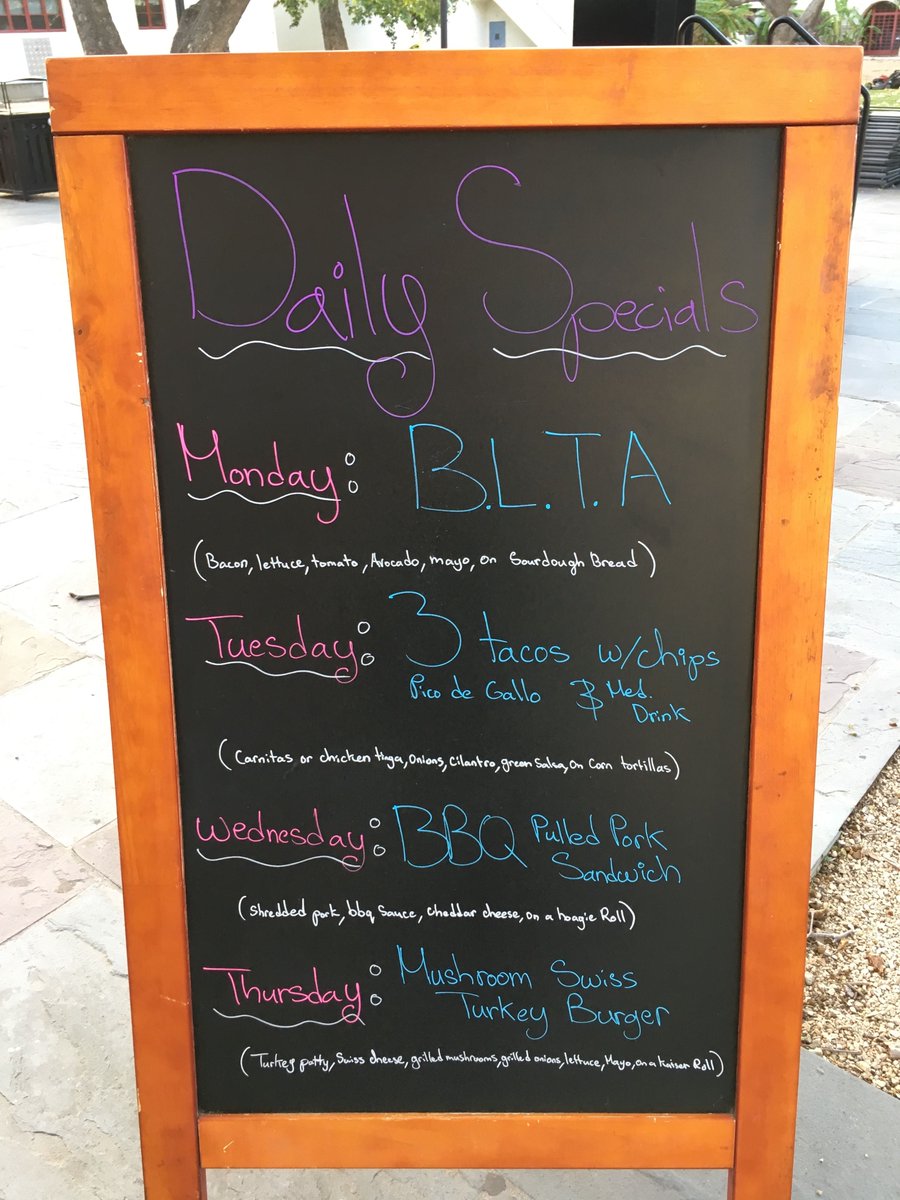 TheCIView's tweet photo. Good morning Dolphins! We hope you had a good weekend and have a great week! Here are the daily specials for the Lighthouse Cafe. Good luck with finishing up the last month of school everyone. #csuci #ciview #foodforfinals #studyhard https://t.co/Y83DUrCHfV