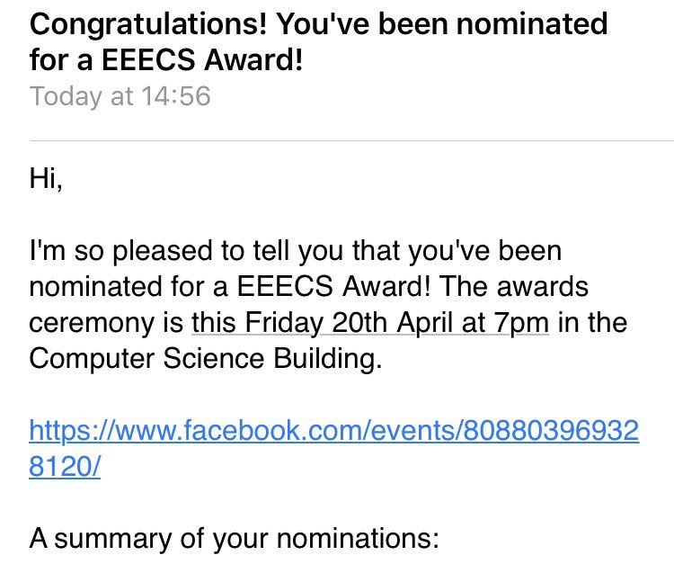 AnnalisaMisra's tweet photo. So excited to attend the @QUBSU Education Awards and the @QUBEEECS Awards this week! ๐๐ฉ๐พโ๐ป๐#qub #eeecs #awards https://t.co/6Oy6yqdOV2
