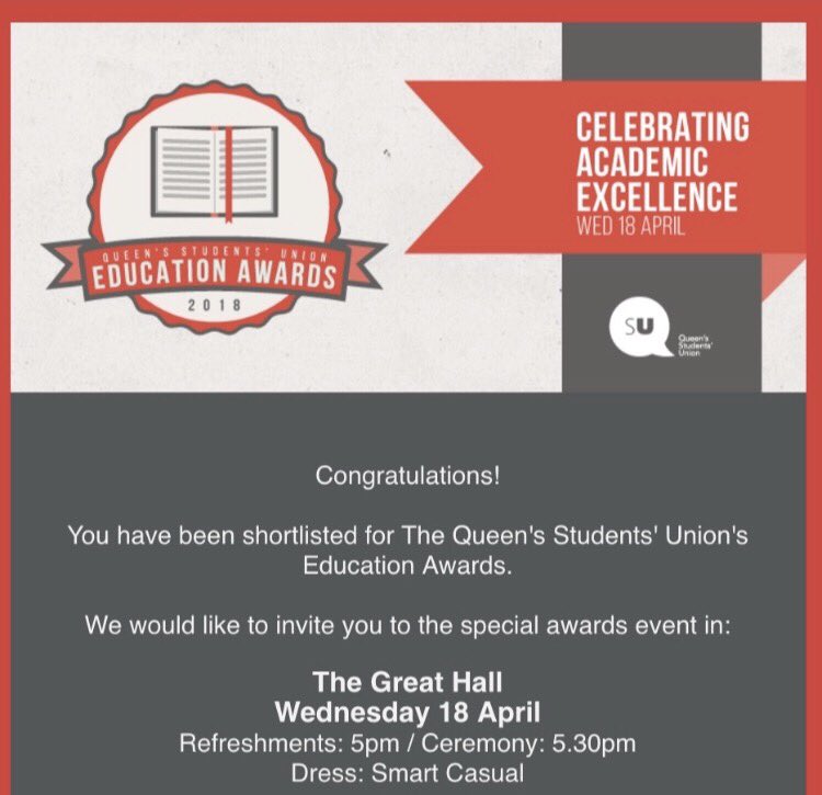 AnnalisaMisra's tweet photo. So excited to attend the @QUBSU Education Awards and the @QUBEEECS Awards this week! ๐๐ฉ๐พโ๐ป๐#qub #eeecs #awards https://t.co/6Oy6yqdOV2