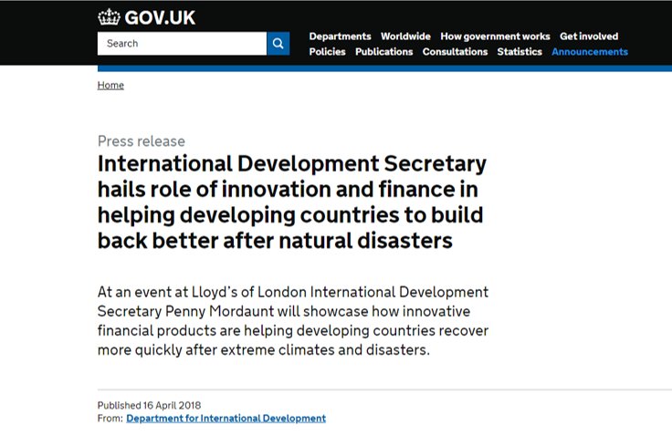 StanderDI's tweet photo. @DFID_UK Encouraged by @PennyMordaunt's £19m package for the #Caribbean. Innovative #finserv to link #BuildBackBetter + quick #disaster pay-outs, accelerating recovery of businesses + critical services. More here: https://t.co/bcEqWM6JlG. #ResilienceFinance #CHOGM18 https://t.co/8SwXBgHJgT