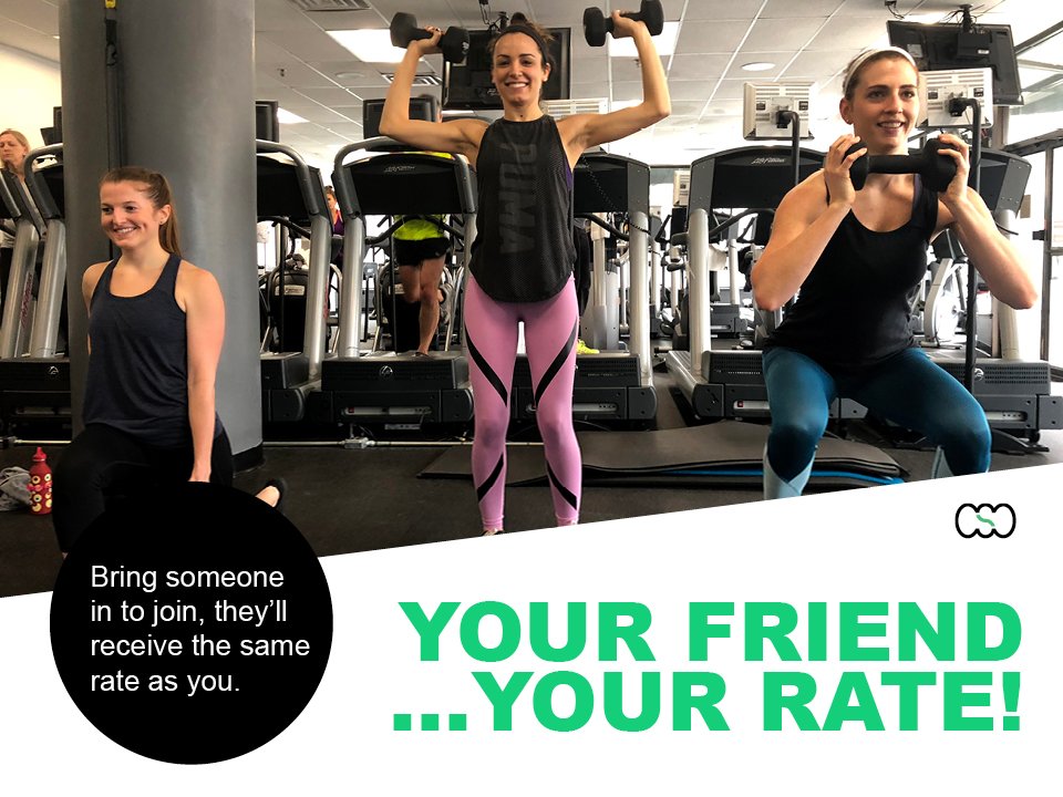 CommSportsClub's tweet photo. Working out with a friend is way more fun! Refer a friend to join CSC and they'll receive the same rate as you! Don't forget, when you refer someone to join CSC, you receive a free month of membership! https://t.co/CiIZ7d2yKr