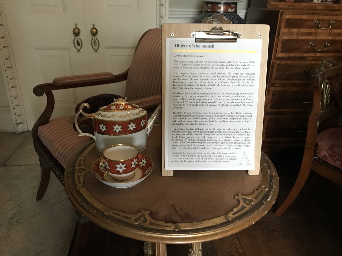 shugboroughNT's tweet image. This month's #ObjectsoftheMonth are the 19th century Crown Derby tea set and our Benjamin Grey English Gold Verge watch that dates from 1751. Visit us and learn about all of the special items in our collection bit.ly/2JNzW7k