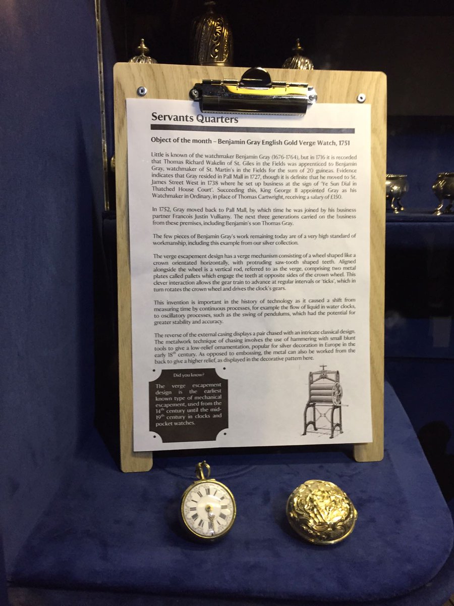 shugboroughNT's tweet image. This month's #ObjectsoftheMonth are the 19th century Crown Derby tea set and our Benjamin Grey English Gold Verge watch that dates from 1751. Visit us and learn about all of the special items in our collection bit.ly/2JNzW7k