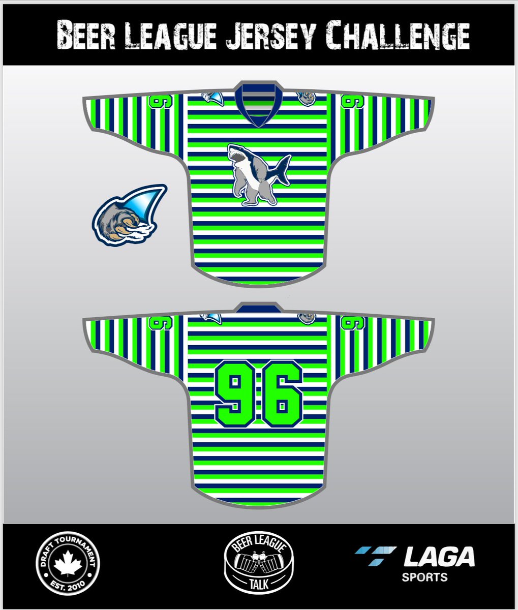 beerleaguetalk's tweet photo. Welcome to The Jersey Challenge by @BeerLeagueTalk and @LAGAsports. R/T to vote for the Bear Sharks to win a free set of jerseys for their team. Are you a Hockey Player? Check out the greatest hockey show in the world at https://t.co/63UAD6Vakt (Likes are tiebreakers) https://t.co/QR7x9pjrbG