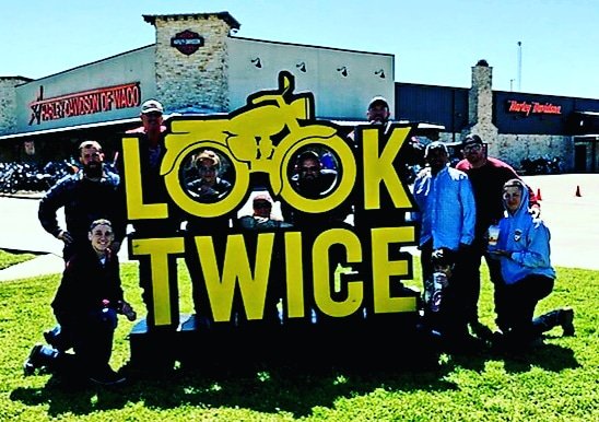 hdwaco's tweet photo. Say hello to some of of our new Riders! Please share this picture to remind everyone "Look Twice, Save A Life!" #ridingacademy #hdwaco #texasdot #looktwicesavealife #motorcyclesaftey #freedommachine #HarleyDavidson https://t.co/pop71DrgSX
