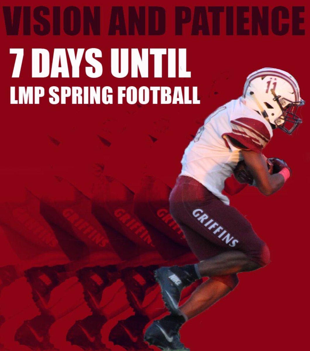 LMPFootball1's tweet photo. Closer and closer it comes. Another spring ball with your brothers. #Griffinfast #onelmp https://t.co/zrRiHg7Wcm