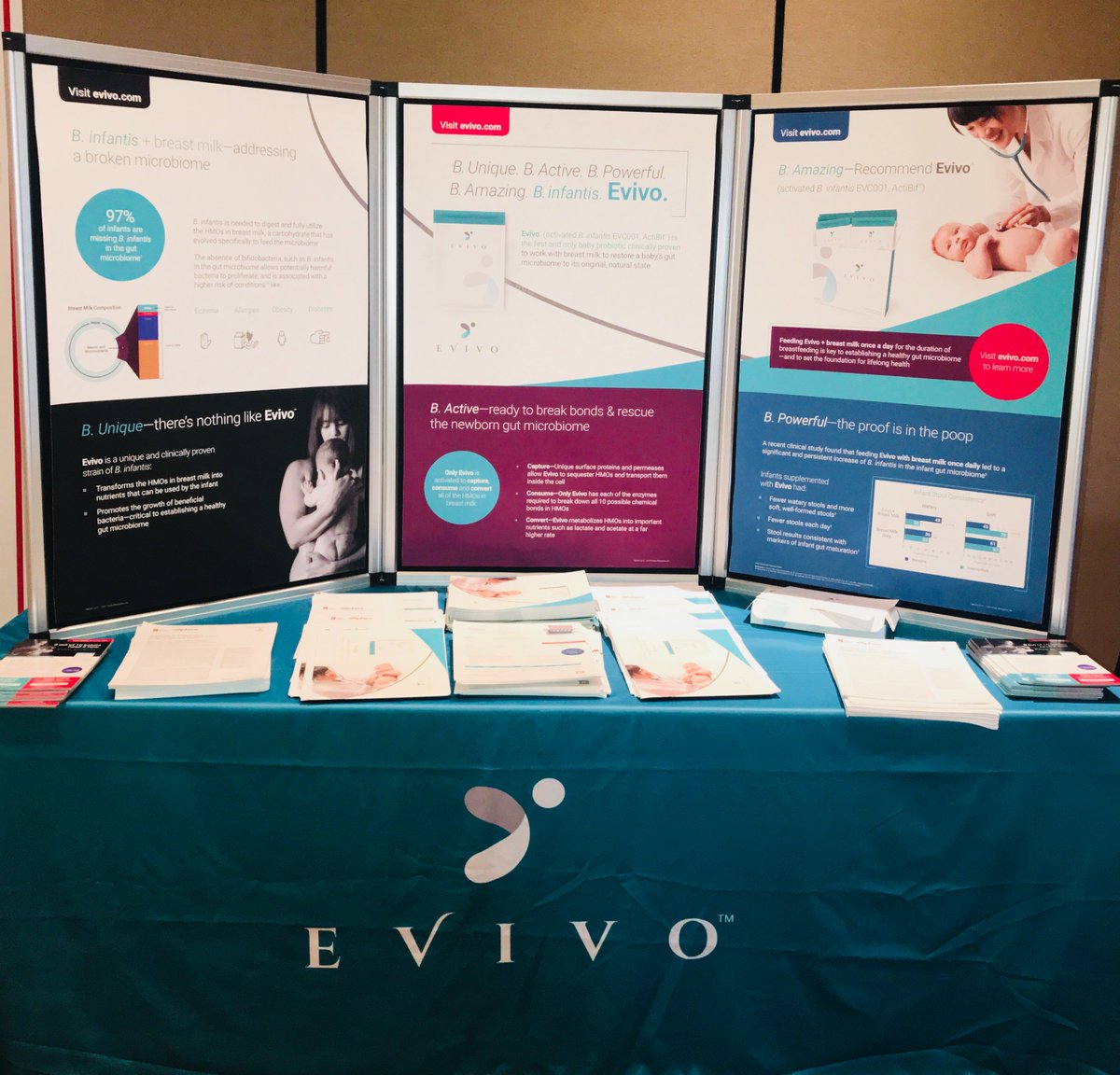 evivo_health's tweet photo. @EvivoHealth is thrilled to be participating in the @hmbana4babies 7th Annual Congress on Donor Human Milk Banking! Visit our @EvivoHealth display to meet the team and learn more about the #infantgut #microbiome #Evivo https://t.co/yGnCpRAmQ4