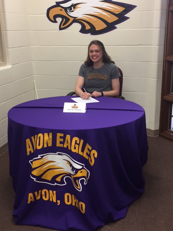 avoneagles's tweet photo. Congratulations Kam Sharer for signing her letter of intent to continue her education and Track and Field career at Loyola of Chicago!! #avonproud https://t.co/3wNwoyBqvZ