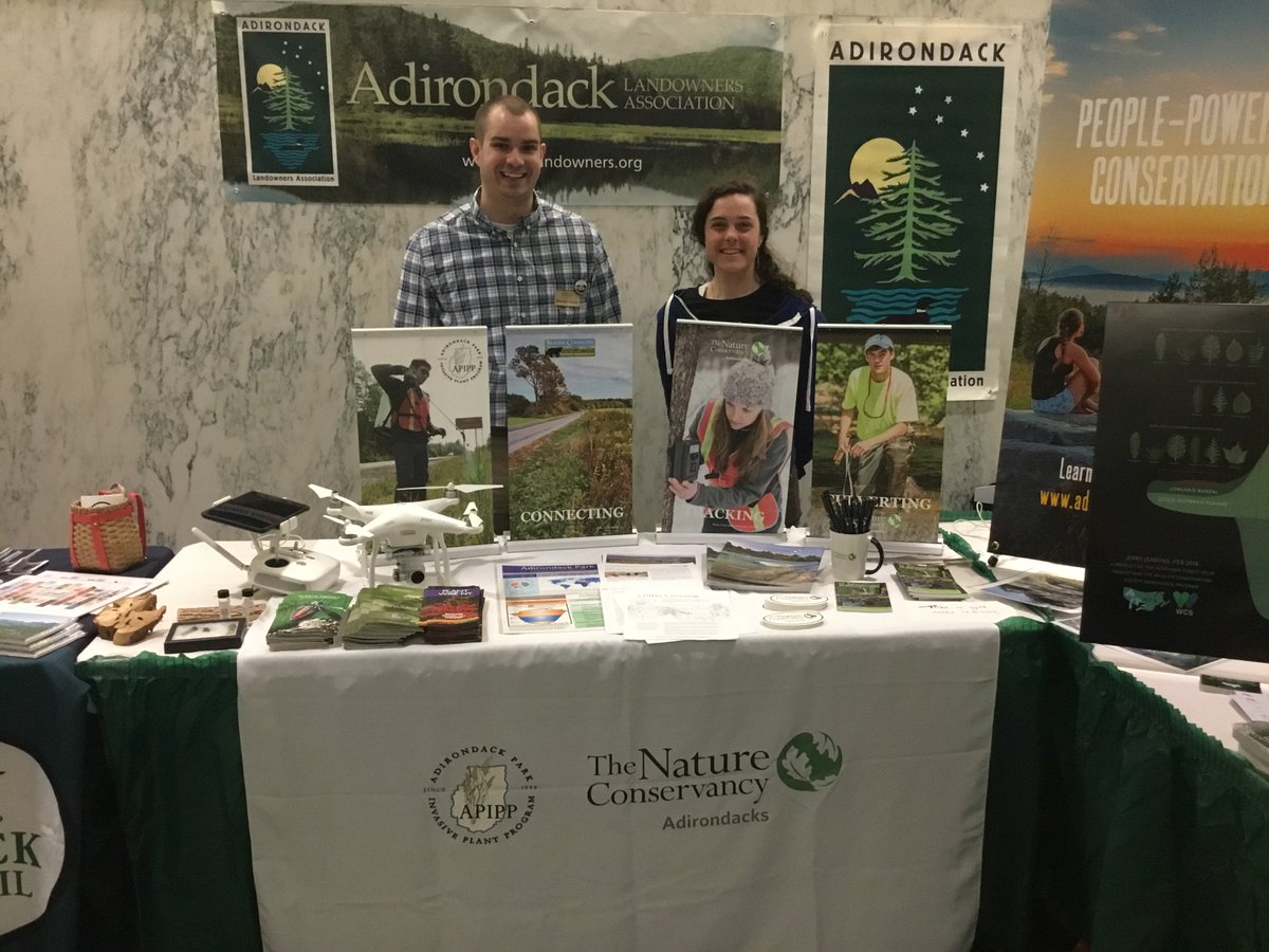 PegOlsenTNC's tweet photo. At the Capitol Building with our partners showcasing our collective efforts to promote stewardship and sustainability in the #Adirondacks. #AdirondackDay @TheWCS @ADK_Watershed @adk_council @AdkLandTrust https://t.co/XORabro8wp
