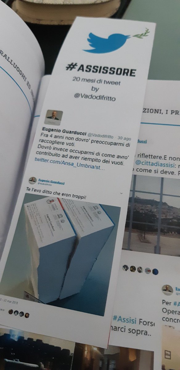 Vadodifritto's tweet photo. Ma si dai non facciamoci mancare nulla! Un sognalibro ci sta bene per questo libricino di 48 pag. per il quale ho appena dato nulla osta alla stampa. Quando lo presento?! Bho...Venerdì o Sabato. Dove? Devo trovare un bar ad Assisi che mi ospita...Una roba informale...
#assissore https://t.co/q0wbR2B40Y