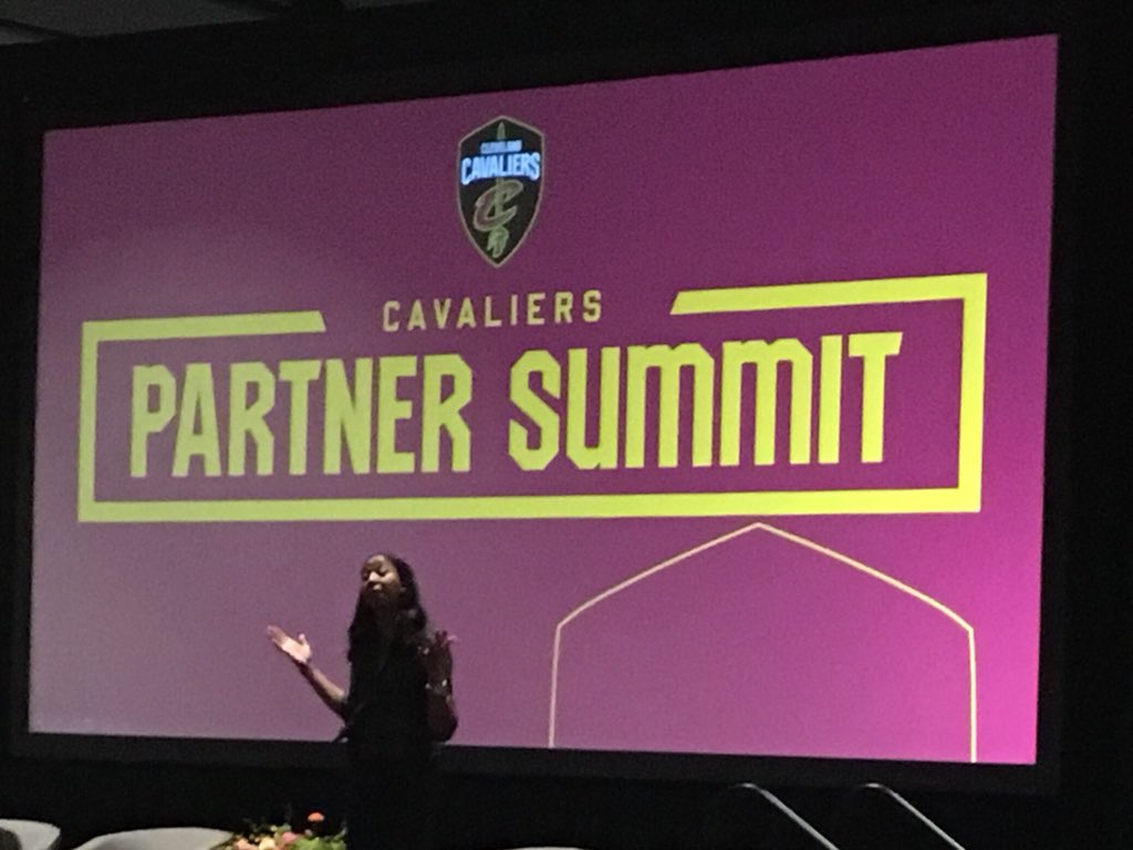 JenHennessey1's tweet photo. We’ve planted 2,000 trees in Cleveland through the #Trees4Threes program with @PwC_LLP - now our players are  not only scoring threes to win, they are helping to save the environment - @ShellMarieC @cavs Partner Summit  #WhateverItTakes https://t.co/zrkbYPAM2n