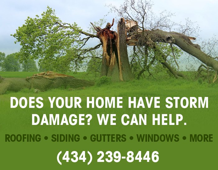 Our thoughts are with anyone affected by the terrible storm last night. If your home was damaged in the storm, we're available to help. Give us a call for any of your exterior repair needs.