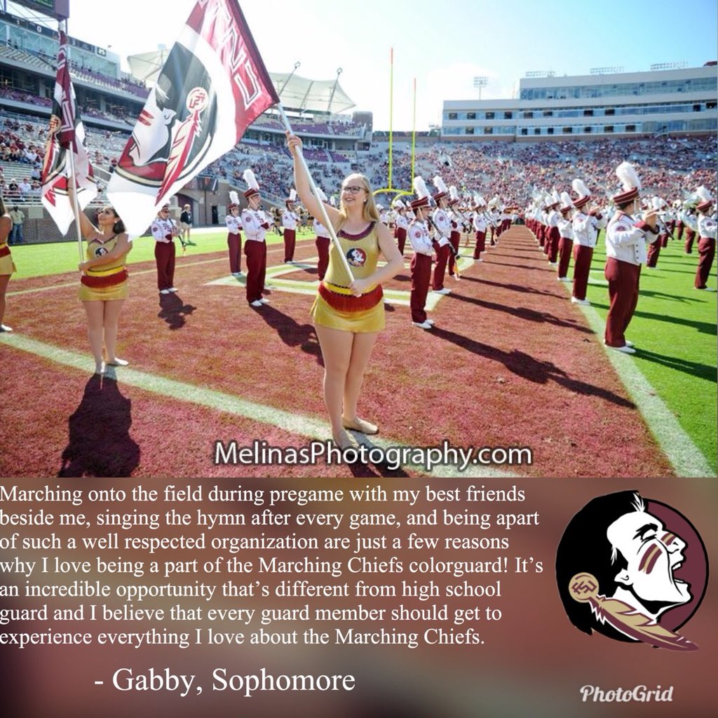 FSUcolorguard's tweet photo. The Marching Chiefs is an incredible opportunity that you could be apart of! Just ask one of our second years, Gabby!β€οΈ
- -
#fsucolorguard #MCATDT #FSU #GoNoles #collegeguard #colorguard https://t.co/qtPn2XLGPo
