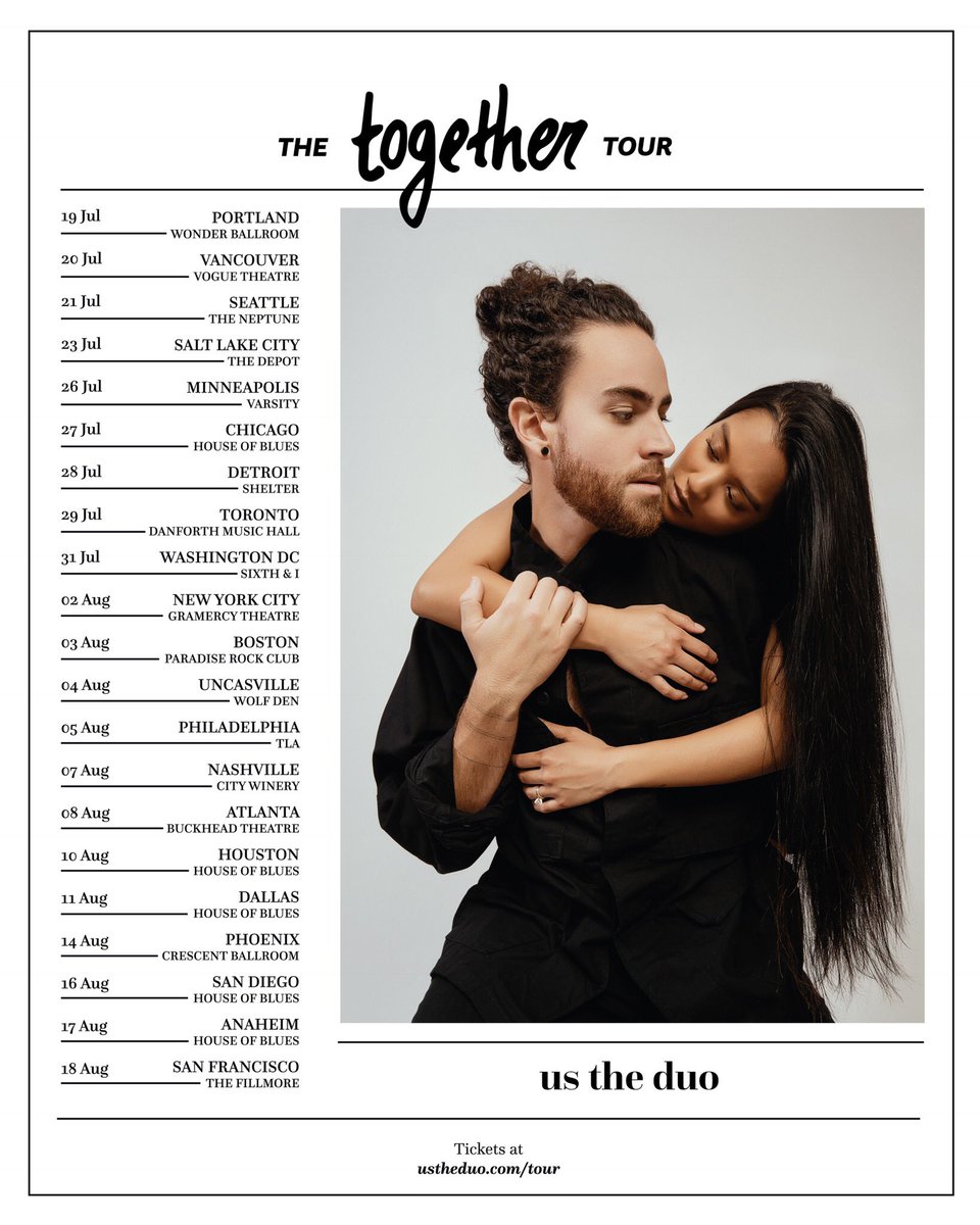 we’re going on tour

vip onsale tues
general tix onsale fri
ustheduo.com