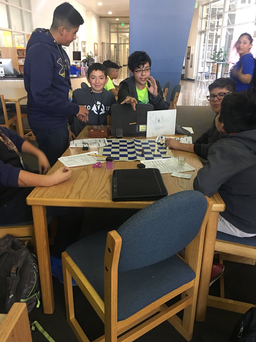 YISDEMSLibrary's tweet photo. We have D&amp;D in the library every day during lunch. The DM is AWESOME! https://t.co/1ZM1gYvgxm