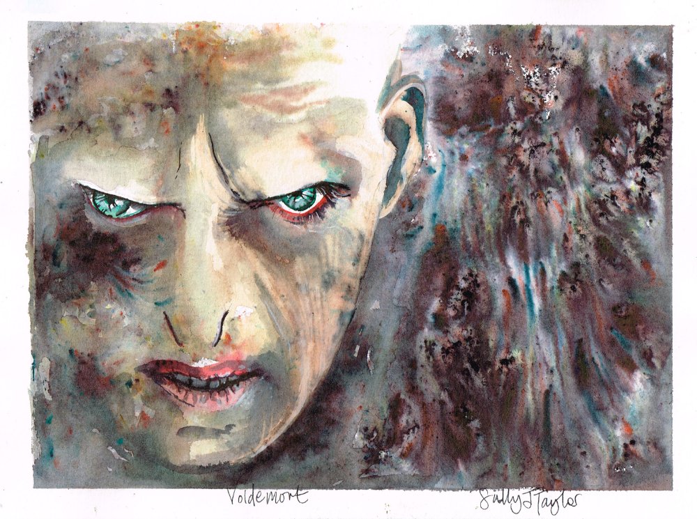 SallyJTaylor's tweet photo. Evening @AnimalAlphabets Here is my V for #Voldemort #AnimalAlphabets #HarryPotter #ScaryStories #ScaryFilms #Brusho https://t.co/Ndeot28bTt