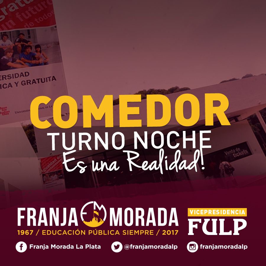 FranjaEconoUnlp's tweet photo. ¡¡El comedor turno noche es una realidad!!

👉 Será en la sede de 50 e 116 y 117.
👉 Su funcionamiento iniciara a partir de Agosto.
     👏👏💪💪 https://t.co/Q3nFLLUGm5