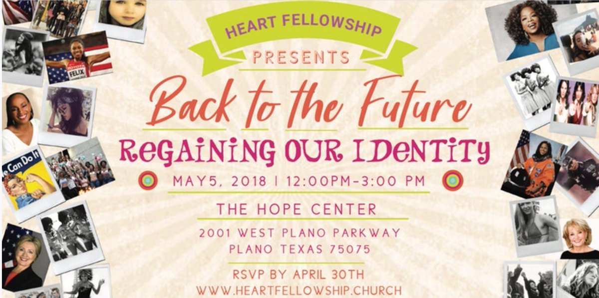 HF_Church's tweet photo. 1st Annual HF Women’s Luncheon - Back to the Future “Regaining Your Identity” You will experience a day of fun, fashion by Liz Morgan, music, food, self-reflections, self-empowerment.  

In the YEAR OF THE WOMAN let’s reigniting the Fire, within regaining what has been lost!!! https://t.co/ewzUAiG2wS