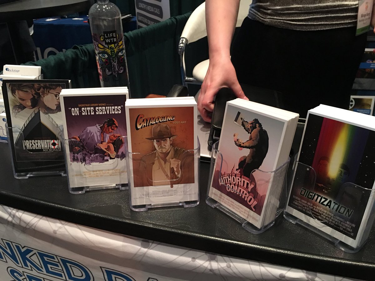 jen_cyr's tweet photo. Backstage Library Works has the best promo brochures.  #cosugi2018 https://t.co/Jm5GPDBxko