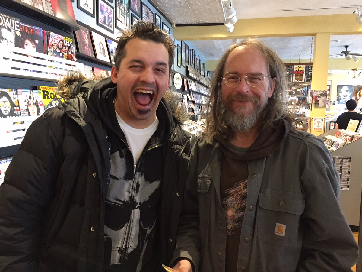 efetusmpls's tweet photo. Here's what it looks like when two Minnesota music legends stop by to record shop and talk LEGOs. Slug of @atmosphere and @theCharlieParr...love these guys! https://t.co/dlR8nMPqGZ