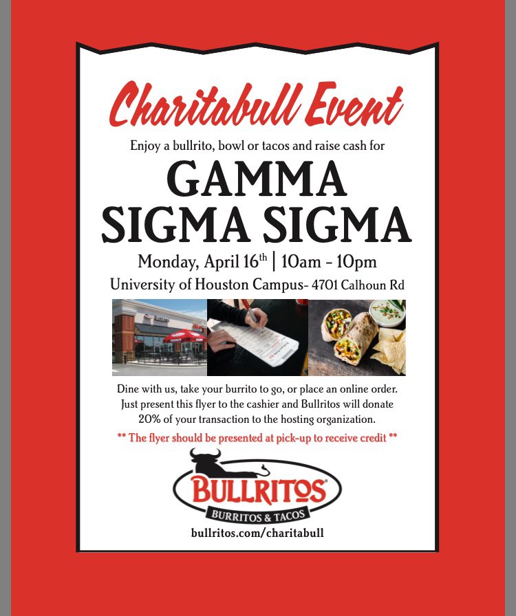 UHGammaSigs's tweet photo. Cutie pies gotta eat too 😉 Come eat with us at the UH Main Campus Bullritos! Happening all day 🗣🗣 https://t.co/ZlBhZ6JDMc