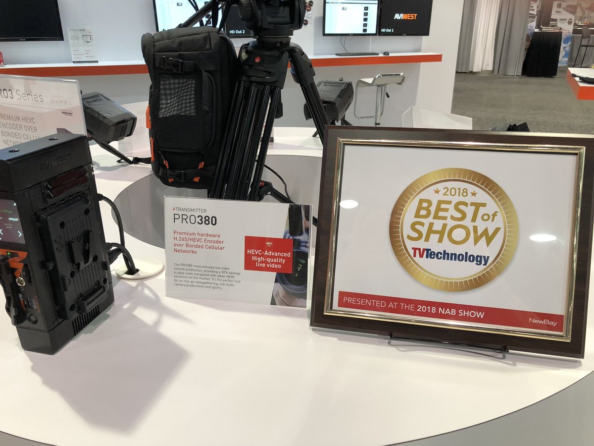 JimJachetta's tweet photo. Just published a new article: VidOvation Launches @AVIWEST PRO380 Enhanced HEVC Bonded Cellular System in USA – Save 65% in Data Costs - Best of Show NAB 2018 https://t.co/jzddgouK3g #BondedCellular #PRO380 #AVIWEST #BestofShow #HEVC https://t.co/hHQXouaGKZ