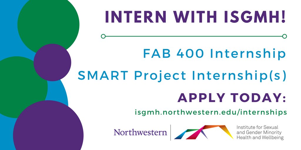 Impact_NU's tweet photo. We have multiple #internship opportunities available! Our interns gain firsthand experience with #SGM research &amp; valuable mentorship from our staff &amp; faculty.  Apply today to work with our FAB 400 or @SMART_squad teams: https://t.co/NCHuL4Bysz #ChicagoInternship #LGBTQ https://t.co/CaE8iaGGY9