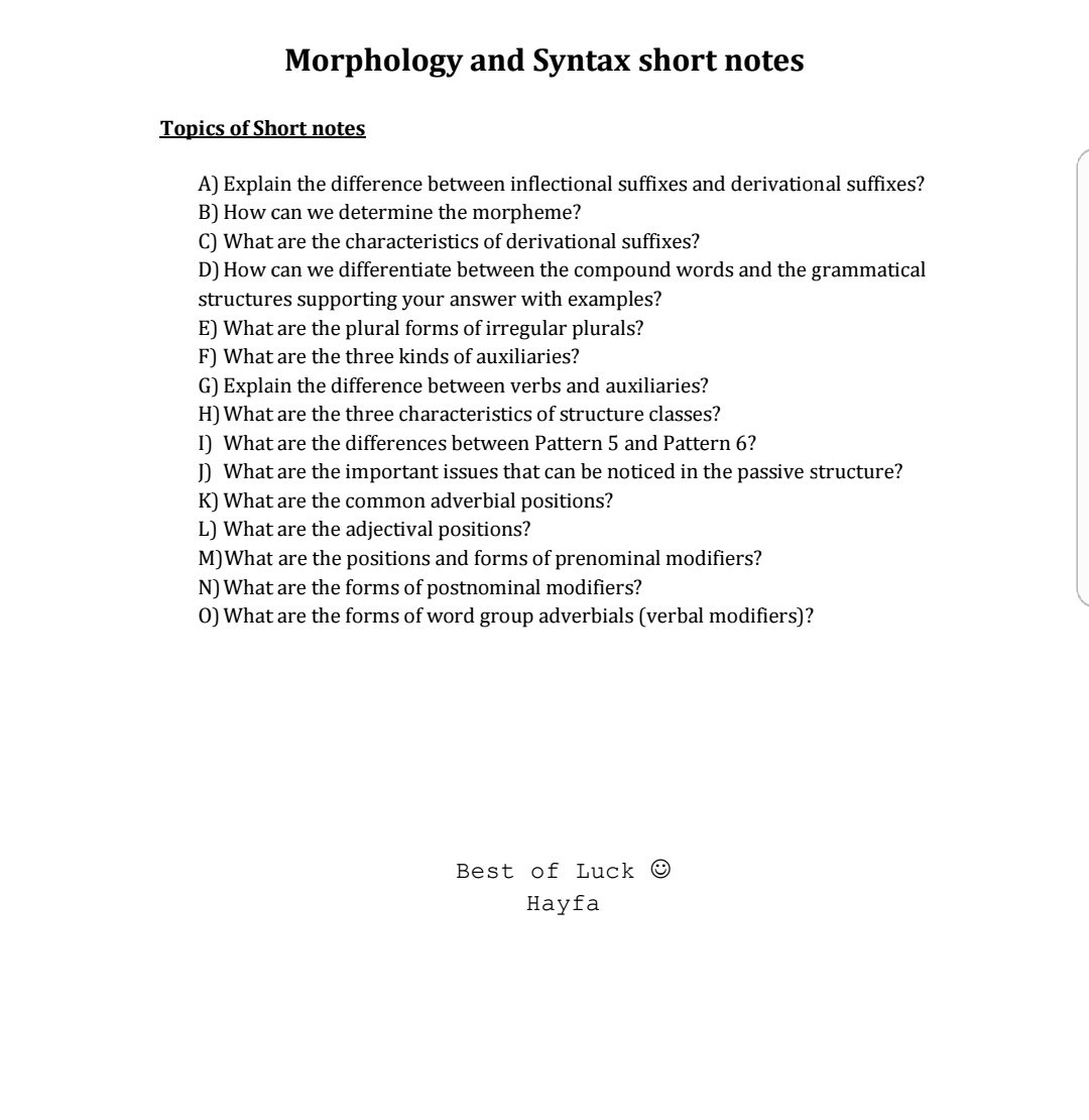Hayfa_Engl's tweet photo. Dear M&amp;S students, please find attached the shortnotes included in the final https://t.co/n8CG0Mc6KU