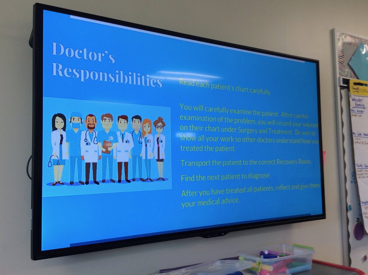 SMESSTEAMTEAM's tweet photo. The doctors are in the house in Ms. Haas room! What a creative way to review math skills! Way to create something amazing Stacy @stacyl315 @SandersSMES https://t.co/2LLfRliD2y