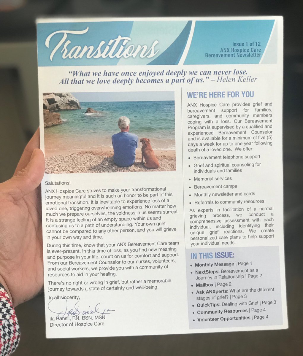 anxlife's tweet photo. Very proud of our first edition of @ANXHospiceCare Newsletter!
@XtinaDunham and @ANXHospiceCare Team - Thank you for making this happen. https://t.co/3wpTNaMurE