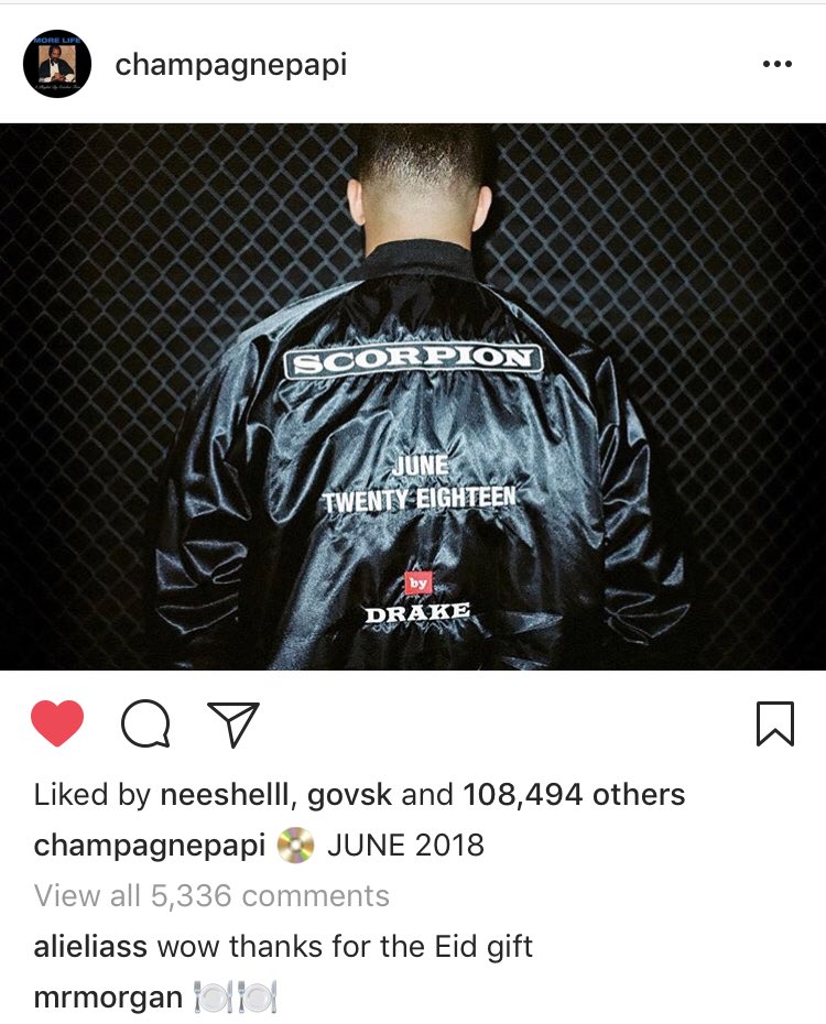 ilwil_'s tweet photo. 🦂🦂 #Drake teases new release #Scorpion, June 2018 👀👀 https://t.co/qLqnjXhtiZ