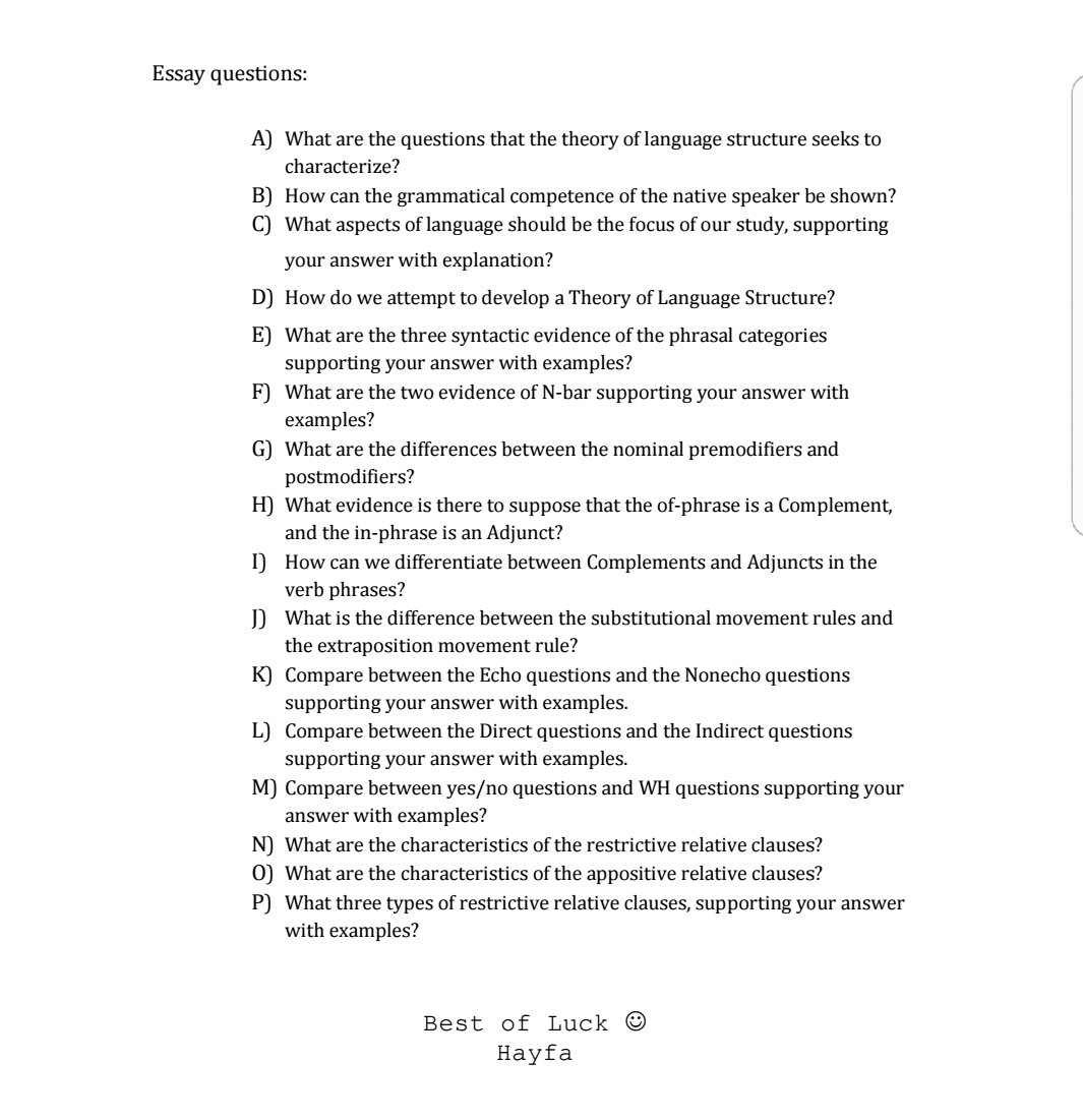 Hayfa_Engl's tweet photo. Dear TG students, please find attached the shortnotes included in the final https://t.co/G30FnKFGvg
