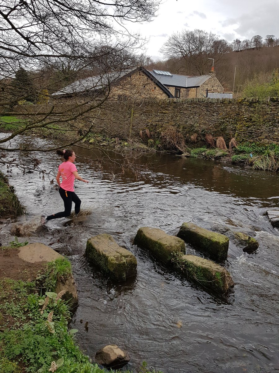 JuBriscoe's tweet photo. After the roads back onto the trails at the Trunce for my 1st session since the Marathon. @MountainFuel_UK #TeamMountainFuel #Trunce #rivercrossing https://t.co/mPCo7Cetb1