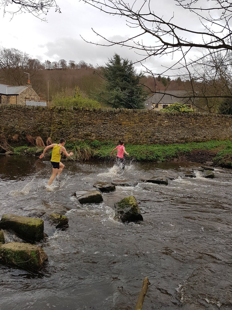 JuBriscoe's tweet photo. After the roads back onto the trails at the Trunce for my 1st session since the Marathon. @MountainFuel_UK #TeamMountainFuel #Trunce #rivercrossing https://t.co/mPCo7Cetb1