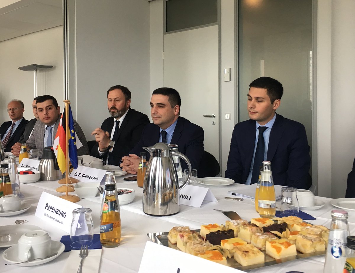 #Germany &amp; #Georgia. Dep. Minister for Economy &amp; Development Giorgi Chikovani at @Ostausschuss. Business environment with some challenges, but many more opportunities! <a href="/GeoEmbGermany/">GeoEmbGermany</a> <a href="/osteuropaverein/">Osteuropaverein</a>