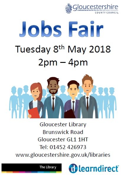 Looking for that perfect job? Come along to Gloucester Library on 8th May 2 -4pm Experts on hand to help and advise #GlosBiz <a href="/GlosCC/">Gloucestershire CC</a>  <a href="/LearnDirectUK/">learndirect</a>
