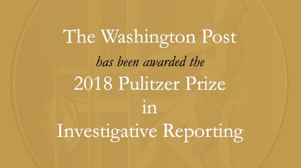 PulitzerPrizes's tweet photo. Congratulations to @washingtonpost! #Pulitzer https://t.co/FLueips9PH