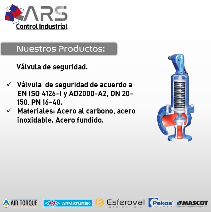 Las válvulas de seguridad, Marca: ARI Armaturen, Serie SAFE son ideales para su utilización en plantas de industrias químicas, ya que permiten el manejo de fluidos como: Gases agresivos, líquidos y vapores.
#valvuladeseguridad #valvula #ARIArmaturen #valvuladecontrol  #venezuela