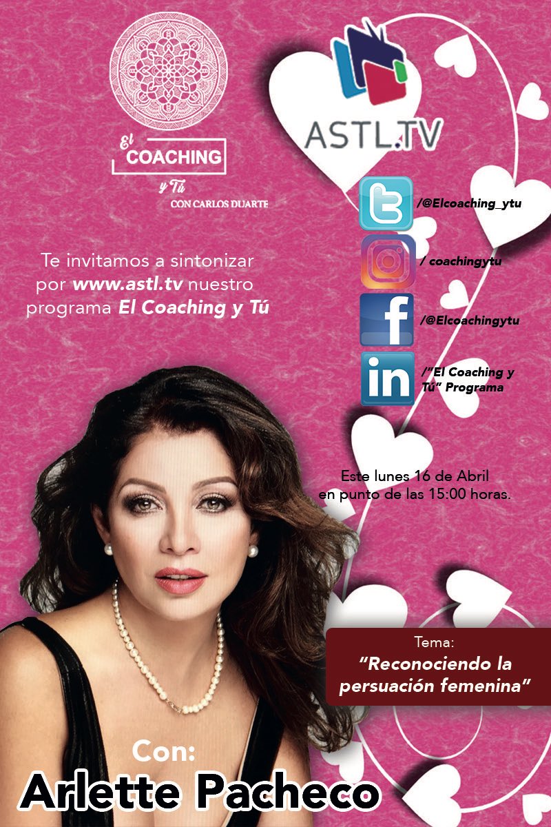 Elcoaching_ytu's tweet photo. No te pierdas dentro de unos instantes la entrevista con nuestra querida amiga @ArlettePacheco con @CDV_ACC en https://t.co/lsQLJ5kWJA 
#ElCoachingyTu #CDV https://t.co/7OltqydiGV