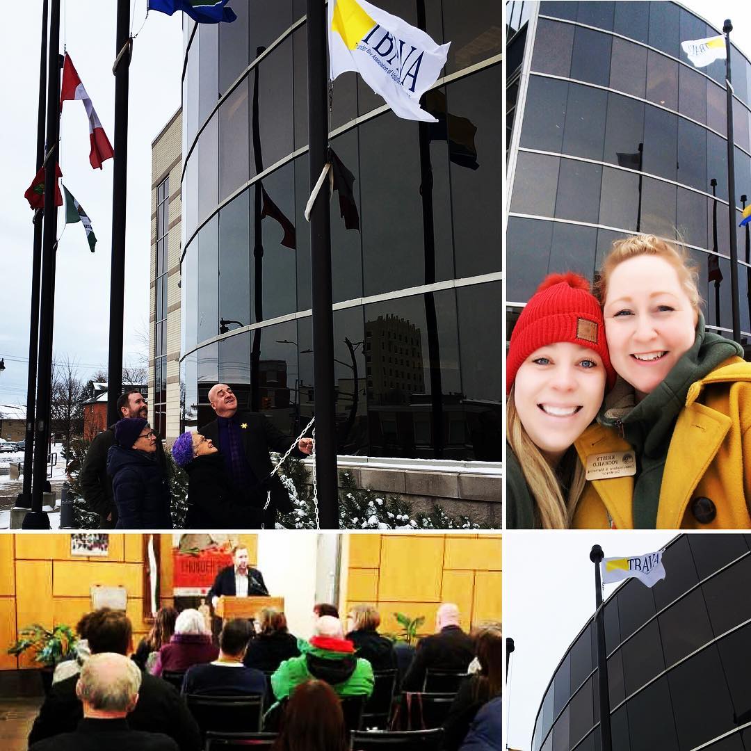HelloTBay's tweet photo. .@uwaytbay: Celebrating #VolunteerWeek with #TBAVA during the Flag Raising at @CityThunderBay ! #volunteerweek #weappreciateyou #weloveourvolunteers #flagraising #cityhall #thunderbay #tbava #giveback #volunteer #philanthropy #makingchange #bethechange… https://t.co/kVsLHpZpUu https://t.co/6uaq2mbmza